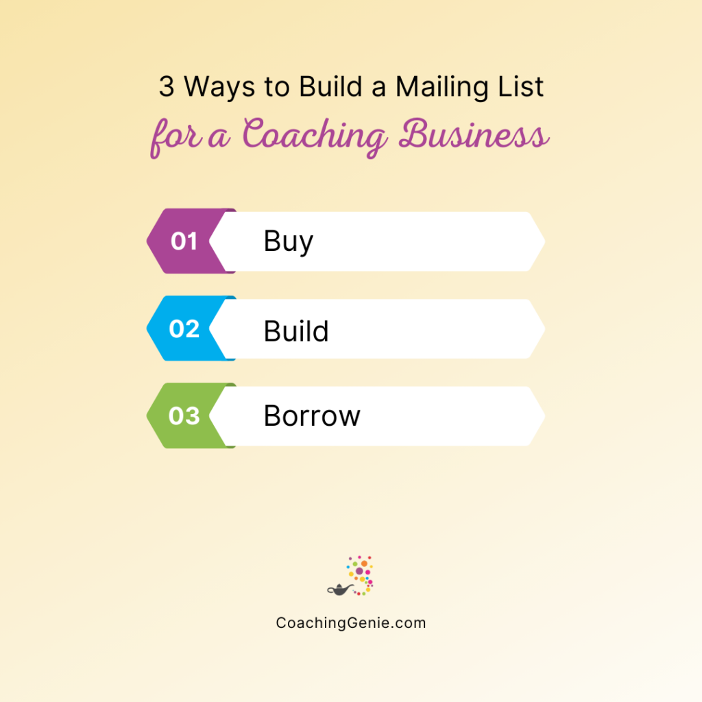 list building strategies for coaches